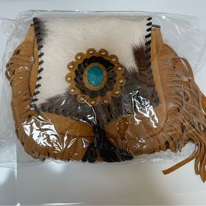 COPY - (Last 1) Western crossbody bag fringe cowhide suede leather fringe tasse…